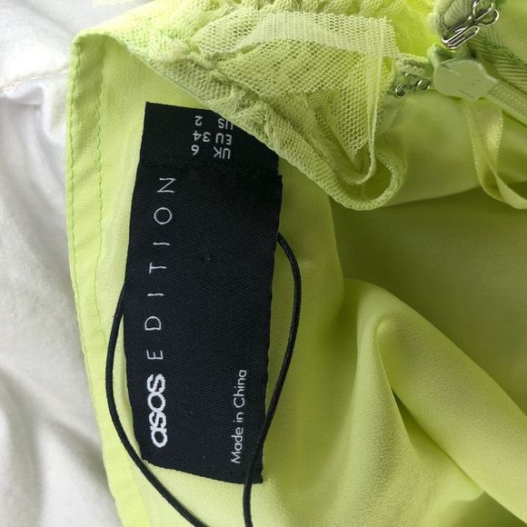 Asos Edition Women's Yellow Textured Mesh Mini Skirt Size 2 NWT - Picture 6 of 14